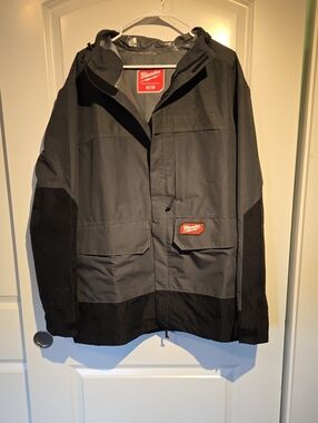 Milwaukee Men’s Black and Gray Hooded Work Raincoat